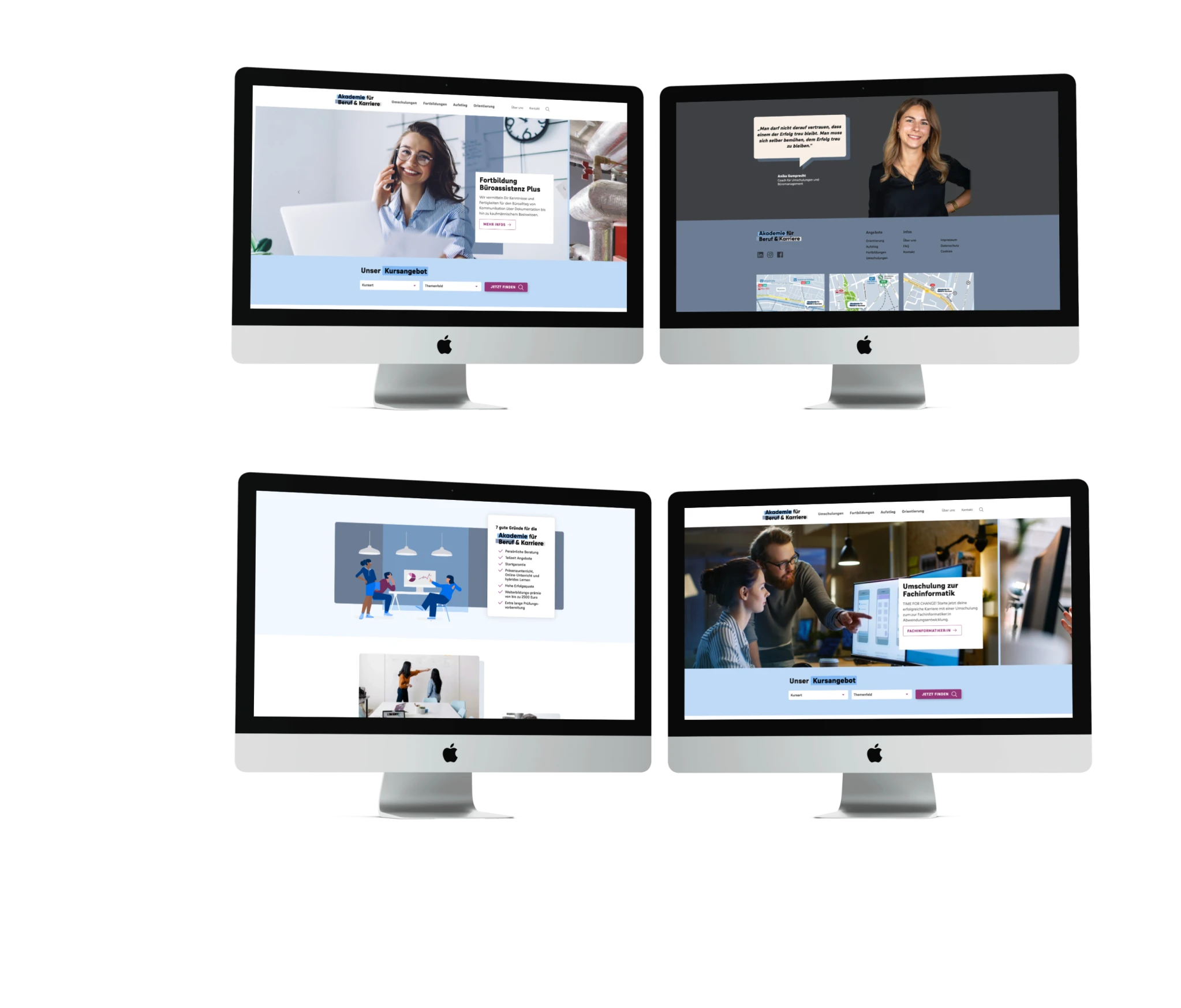 Akademie für Beruf und Karriere Webdesign Mockup Desktop