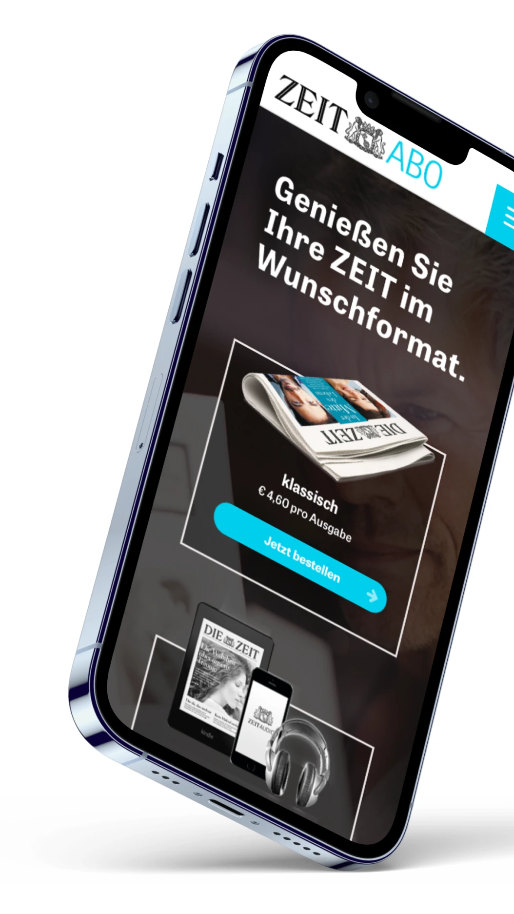 ZEIT Abo Shop Website in mobilem Device