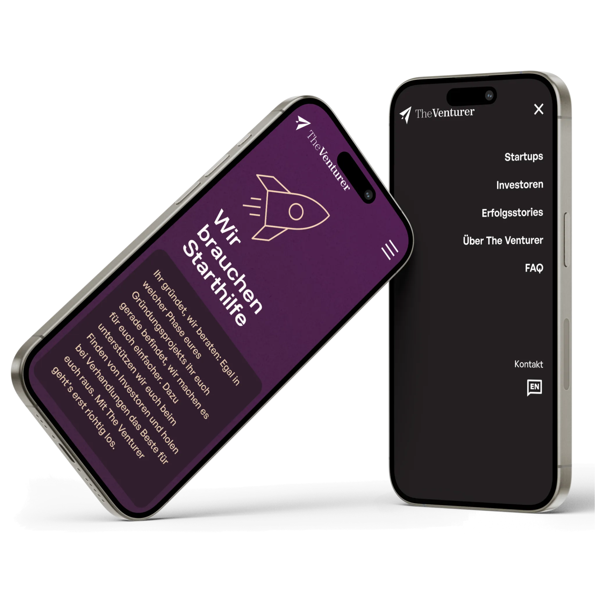 Ansicht der The Venturer-Website auf mobilen Displays