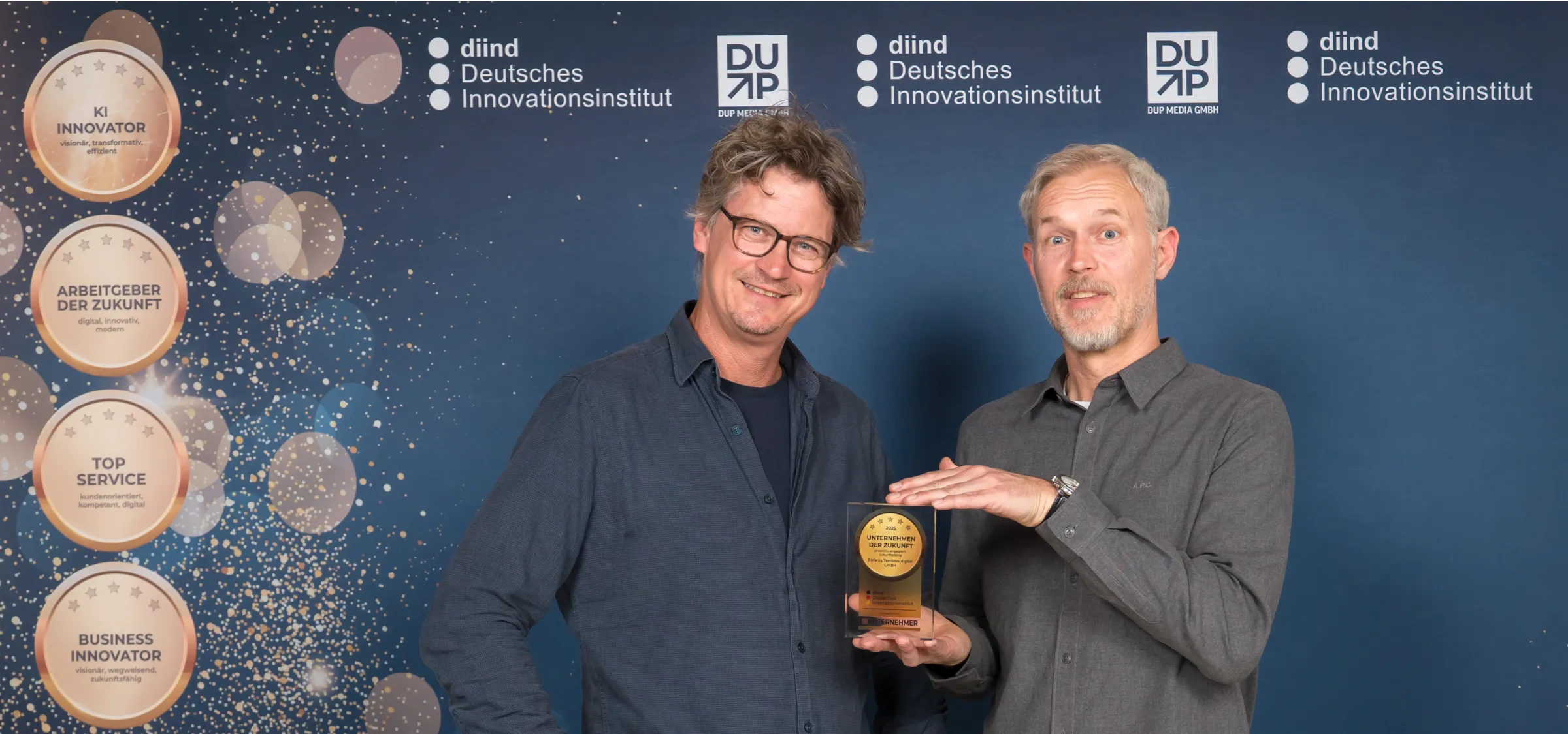 Steffen Müller und Alex Stotz bei der Awardverleihung Unternehmen der Zukunft - Foto: Offenblende/Christoph